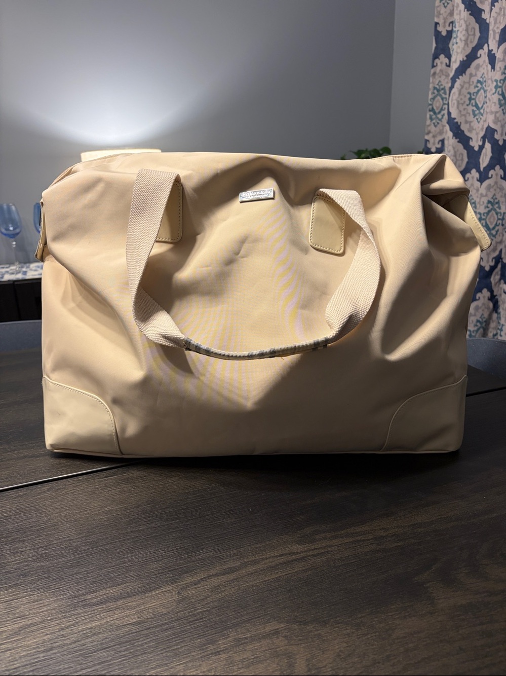 Burberry Fragrances Large Cream Beige Weekender Travel Duffel Bag